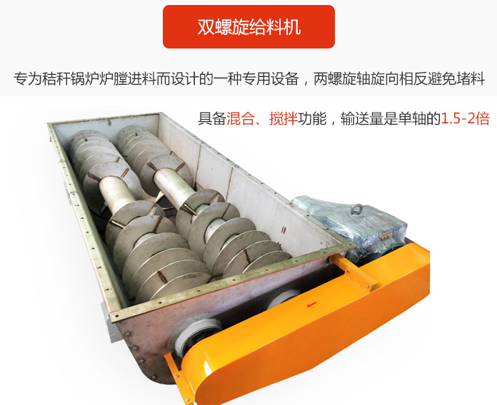 雙螺旋給料機采用雙軸設(shè)計，具備混合、攪拌功能。